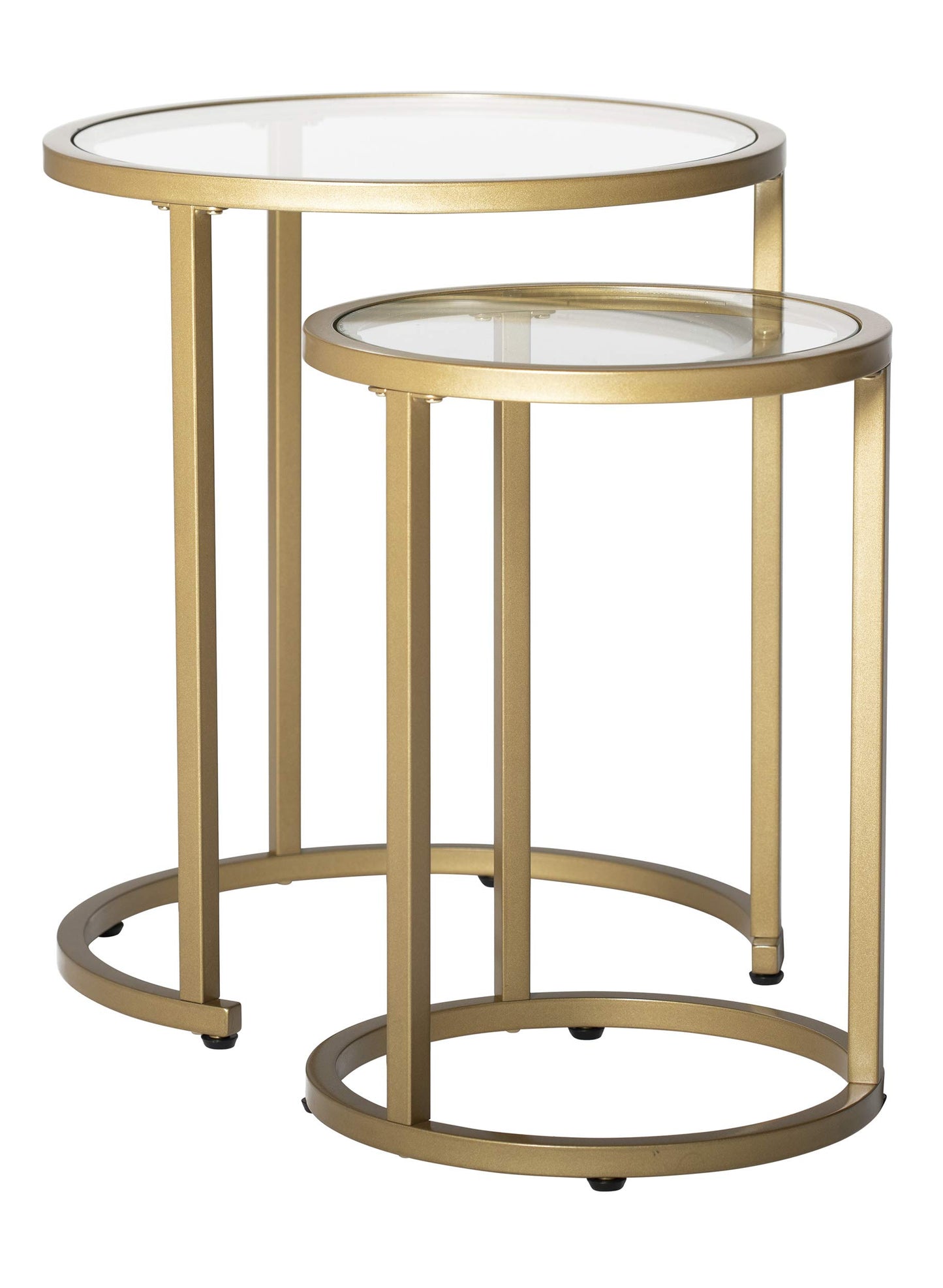 Nest of tables ( gold and glass)