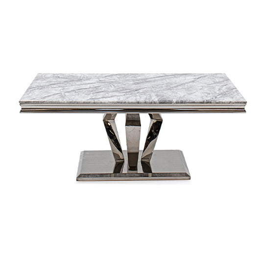 Marble top coffee table stainless steel legs Size: W120cm x D80 x H76