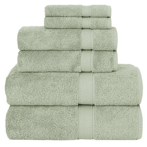 6 Piece towel set green ( turkish cotton )