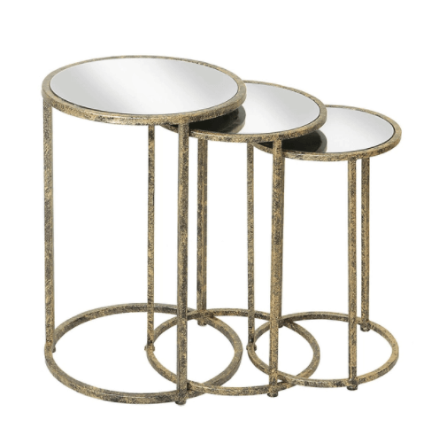 Mirrored gold nest of tables