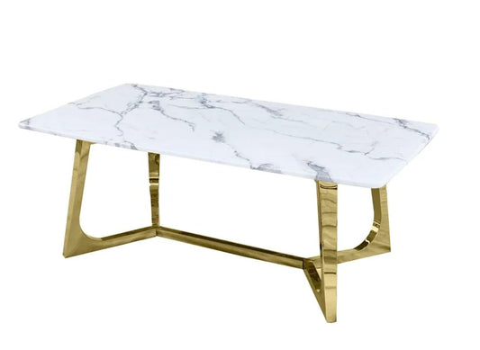 Marble coffee table with gold legs Size: W120cm x D80 x H76