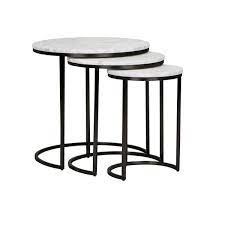 Nest of tables black marble effect