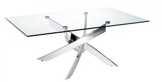 Glass coffee table stainless steel legs