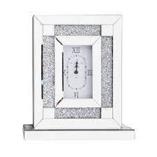 Crushed diamond mirrored clock square