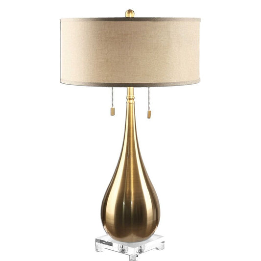 Brushed brass bedside lamp